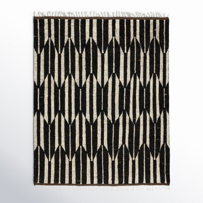 Wesler Handmade Wool Dark Brown/Ivory Rug