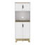 Armoire à micro-ondes à 1 tiroir Danville chêne clair et blanc