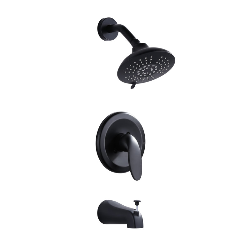 Robinet de douche thermostatique, Noir mat, Bouton