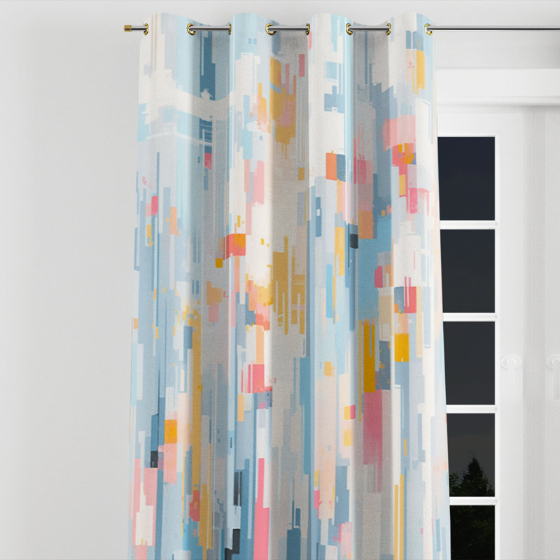 Cerisier rose moderne Modern Bold Stripes I - Rideau à œillets occultant traditionnel - 1 panneau, l 52 po x L 108 po