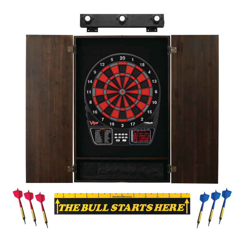 Jeu de fléchettes électronique Viper 797, armoire à espresso Metropolitan, marqueur de ligne de jet et jeu de fléchettes Shadow Buster