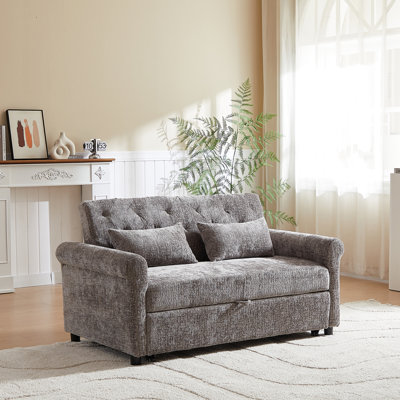 Canapé-lit multifonctionnel 3-en-1 avec une conception coulissante, un dossier KD, un cadre de siège, des accoudoirs et des coussins pour des espaces de vie confortables