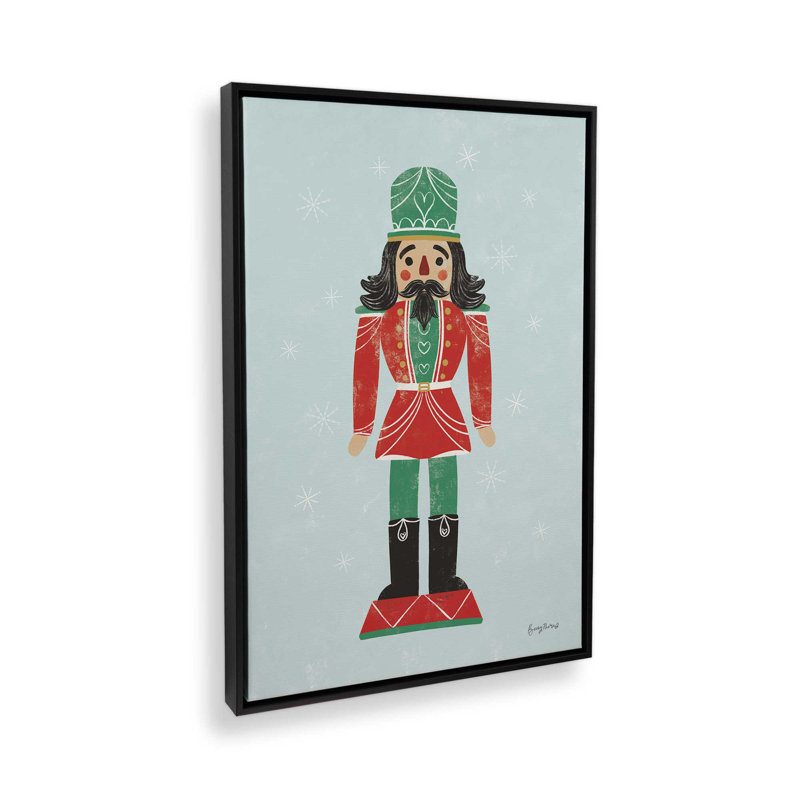 «Holiday Nutcracker I», reproduction sur toile dans un cadre en chrome poli, Cadre noir, H 36,75 po x l 24,75 po x P 1,75 po
