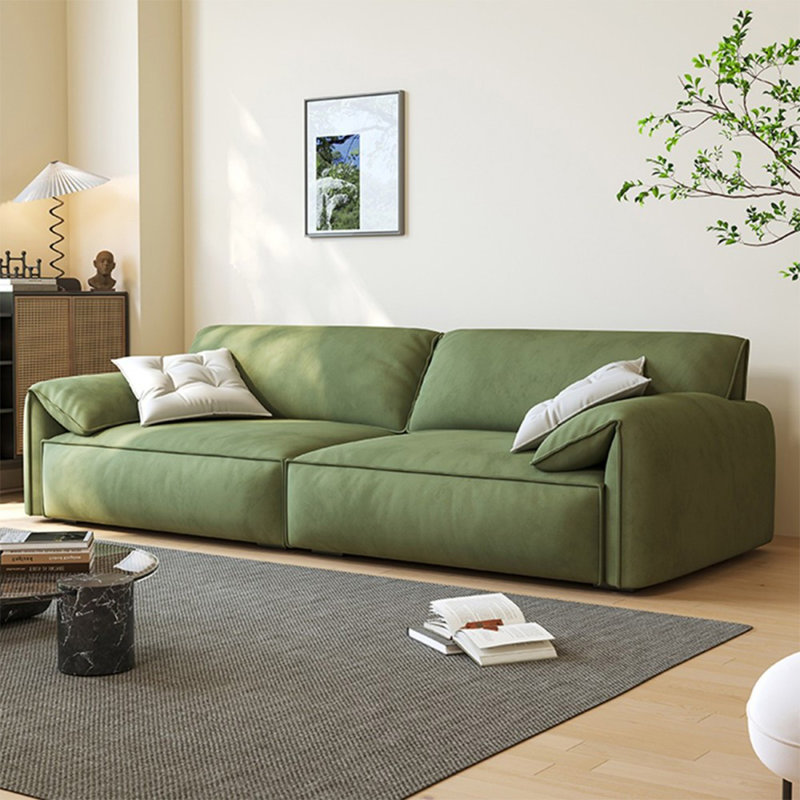 Coussin modulaire en polyester vert, 4, 31.5" H x 109.45" W x 41.34" D