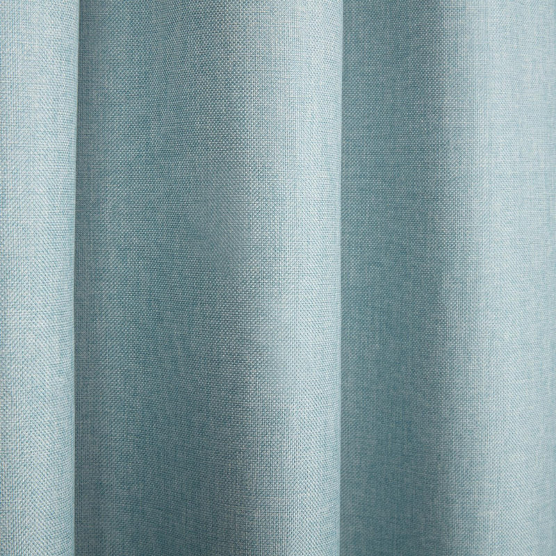Forsman Pencil Pleat Blackout Curtains, 117 W x 229 D cm, Blue