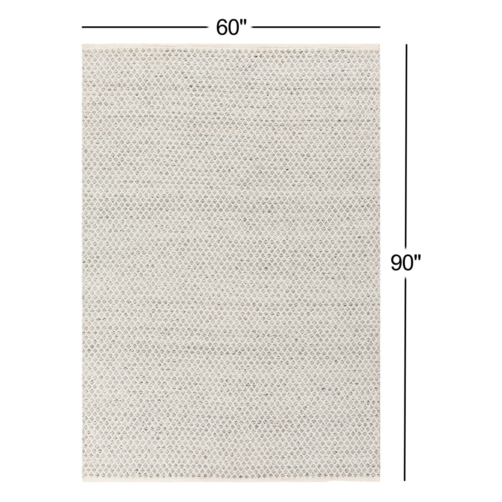 Hinton Gray Hand-Woven Outdoor Geometric Rug, Rectangle 5' x 7'6"