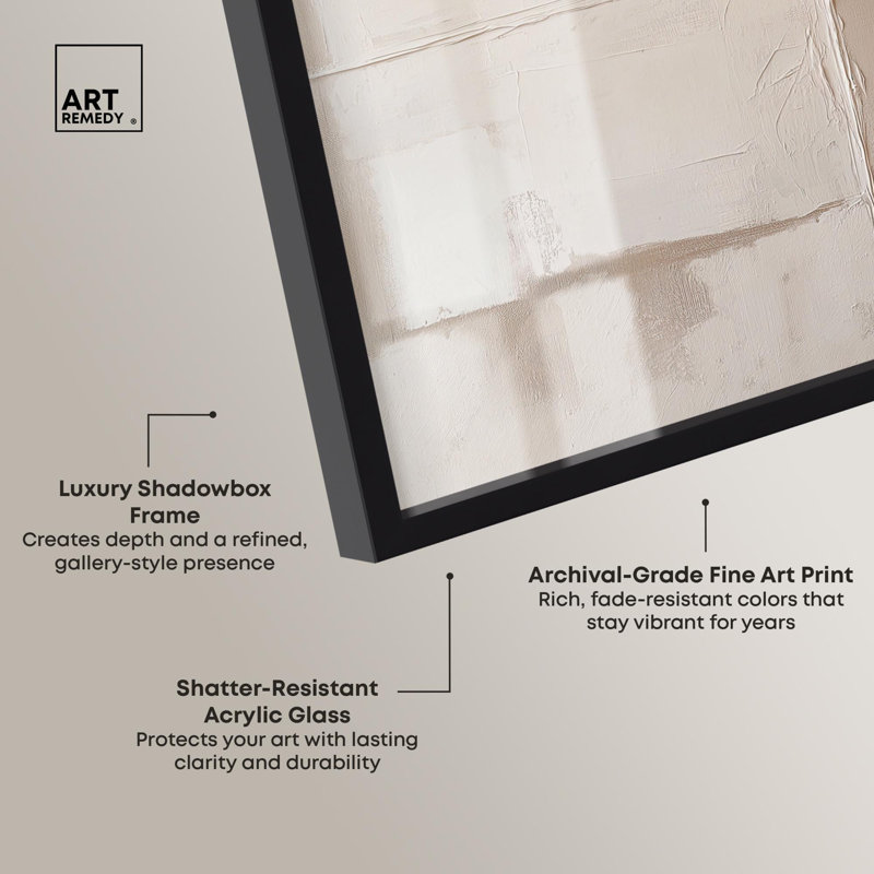 «Plastered Forms Shadowbox Print», art minimaliste par Art Remedy, Noir, H 21 po x l 17 po