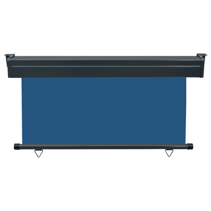 Dakota Fields 140cm W x 0cm D Fabric Black Cover Motorised Retractable Side Awning, Blue