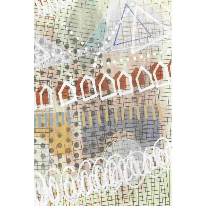 " Home Grid I " by Nikki Galapon Painting Print, 12" H x 8" W  