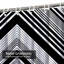 Rideau de douche géométrique à motif abstrait zigzag noir et blanc avec 12 crochets-643957263