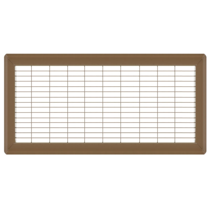 Gril de plancher brun de gros calibre, H 0,9 po x l 8 po x L 20 po