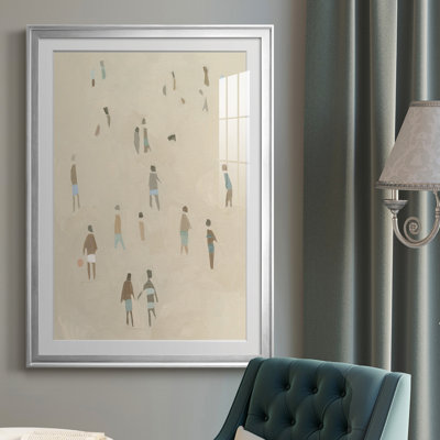 Beach Goer I - Matted and Framed Under Acrylic Glass, Coastal Wall Art for Living Room