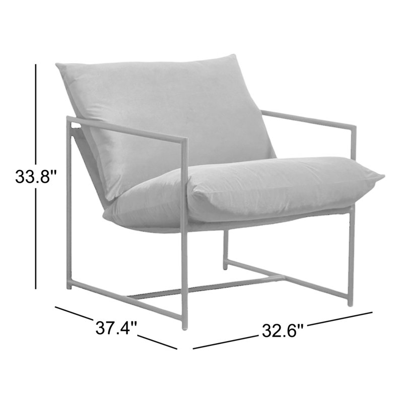Fauteuil large en velours 32,6 po Daut, Velours beige
