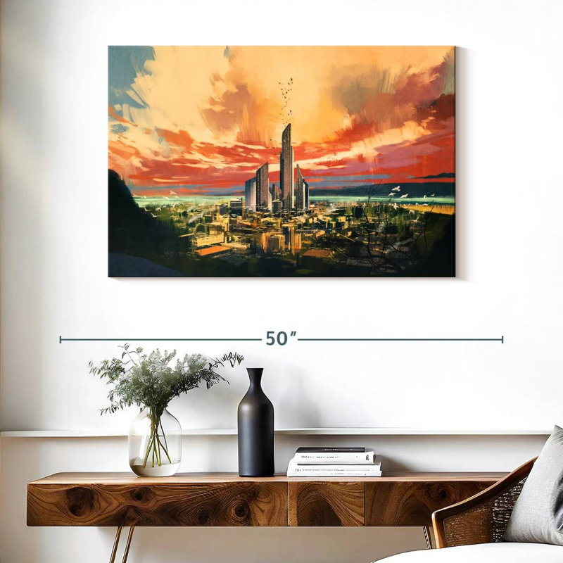 Future City, 26" H x 39" W