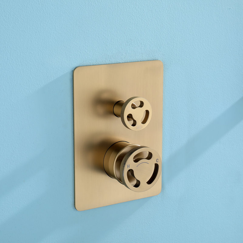Système de douche complet avec valve brute, Or