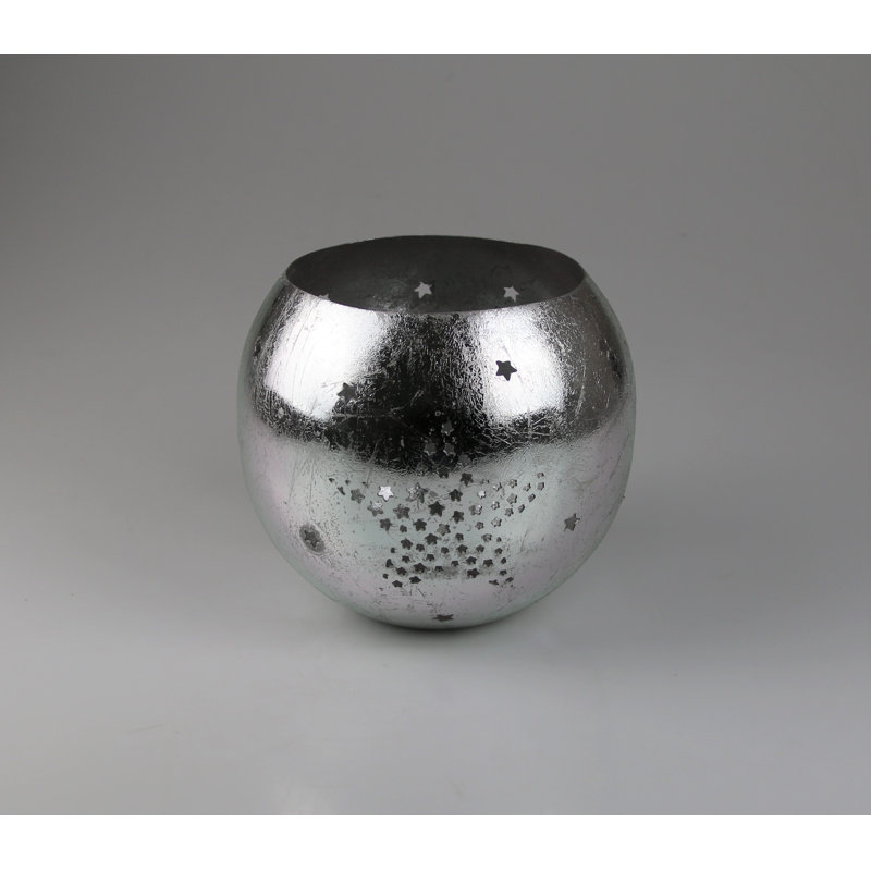 Metal Tabletop / Centrepiece Tealight Holder, 40 cm H x 40 cm W x 40 cm D, Black/Gold