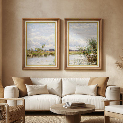Ensemble de 2 œuvres d'art abstraites encadrées de qualité supérieure sur toile de qualité supérieure avec cadre de 26 po x 36 po