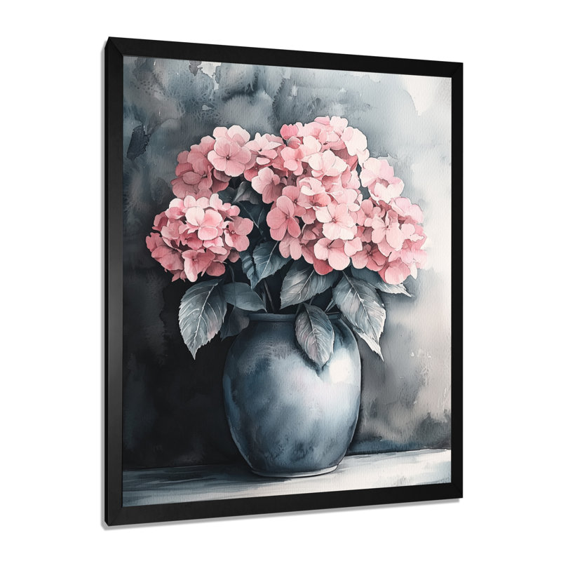 Bautista - Floral Wall Decor, Reproduction encadrée d'une seule photo, H 44 po x l 34 po, Noir, noir, noir, noir