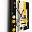 Paradise Of Sound Retro Abstract Yellow - I - Très grandes horloges murales géométriques modernes-99635011