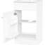 Meuble-lavabo blanc de 18 po avec lavabo. Fabrication. Lavabo à finition en céramique. Tablette de porte et tablette réglable. Conception moderne. Nettoyage-121054691