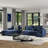 Vicenzo 110.5" LAF Compression Sofa-In-A-Box Sectional Sofa, Porcelain Chenille-104584421-104584422