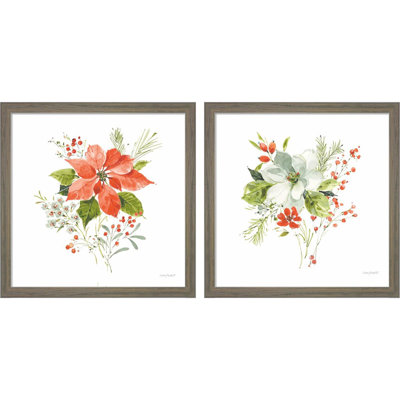 «Christmas Forever A» par Lisa Audit - Ensemble de 2 peintures encadrées