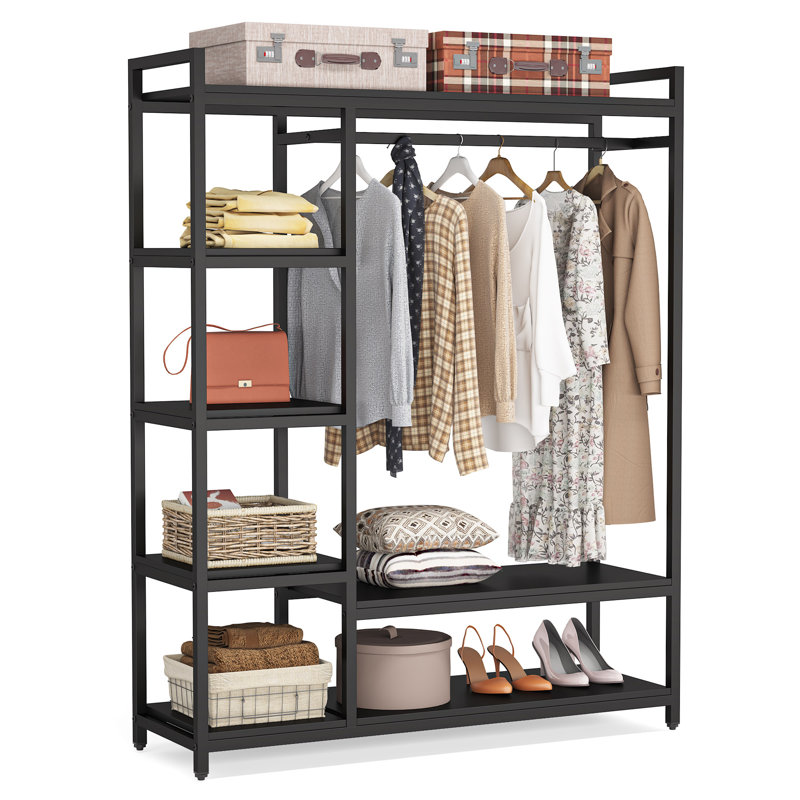 Krina 47'' Manufactured Wood Clothing Rack, Black