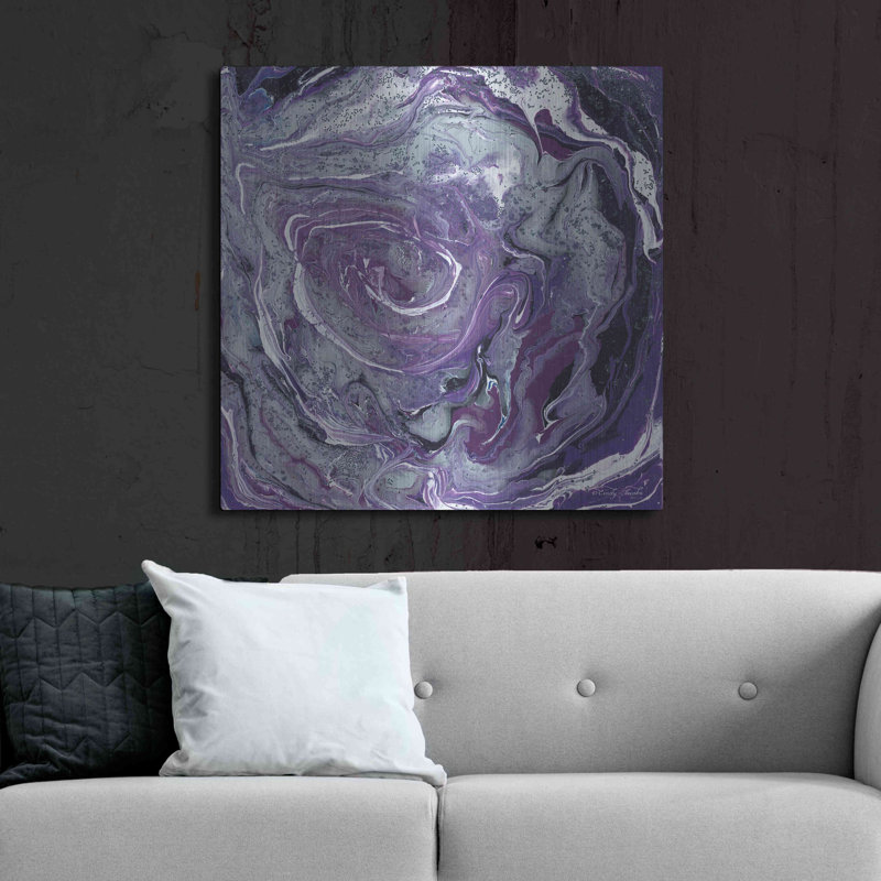 Red Barrel Studio® «Abstract in Purple II» par Cindy Jacobs, art mural en métal, H 36 po x l 36 po