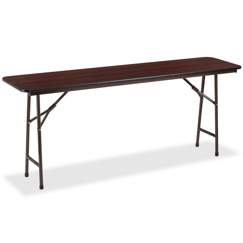 Table pliante rectangulaire, Acajou, H 19,09 po x l 73,62 po x P 2,48 po