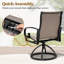 Chaise de salle à manger d'extérieur en aluminium avec ensemble Sunbrella Reshay (ensemble de 2)-748843471
