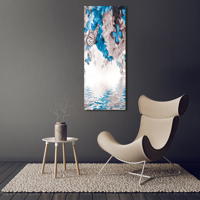 Flowers And Butterflies - Wrapped Canvas Print