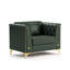 Canapé Chesterfield 1 place modulaire avec coussins capitonnés vert pour salon, appartement-132951215-132951219
