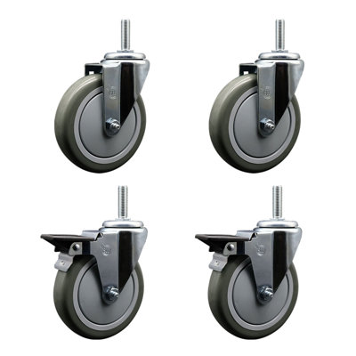Poly Wheel Swivel 5/8 Inch Threaded Stem Caster Service Caster
