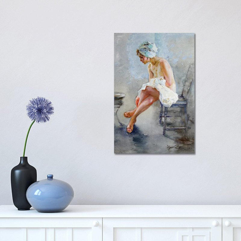 In The Bathroom by Igor Zhuk - Wrapped Canvas Painting, 66.04 cm H x 45.72 cm W x 1.91 cm D