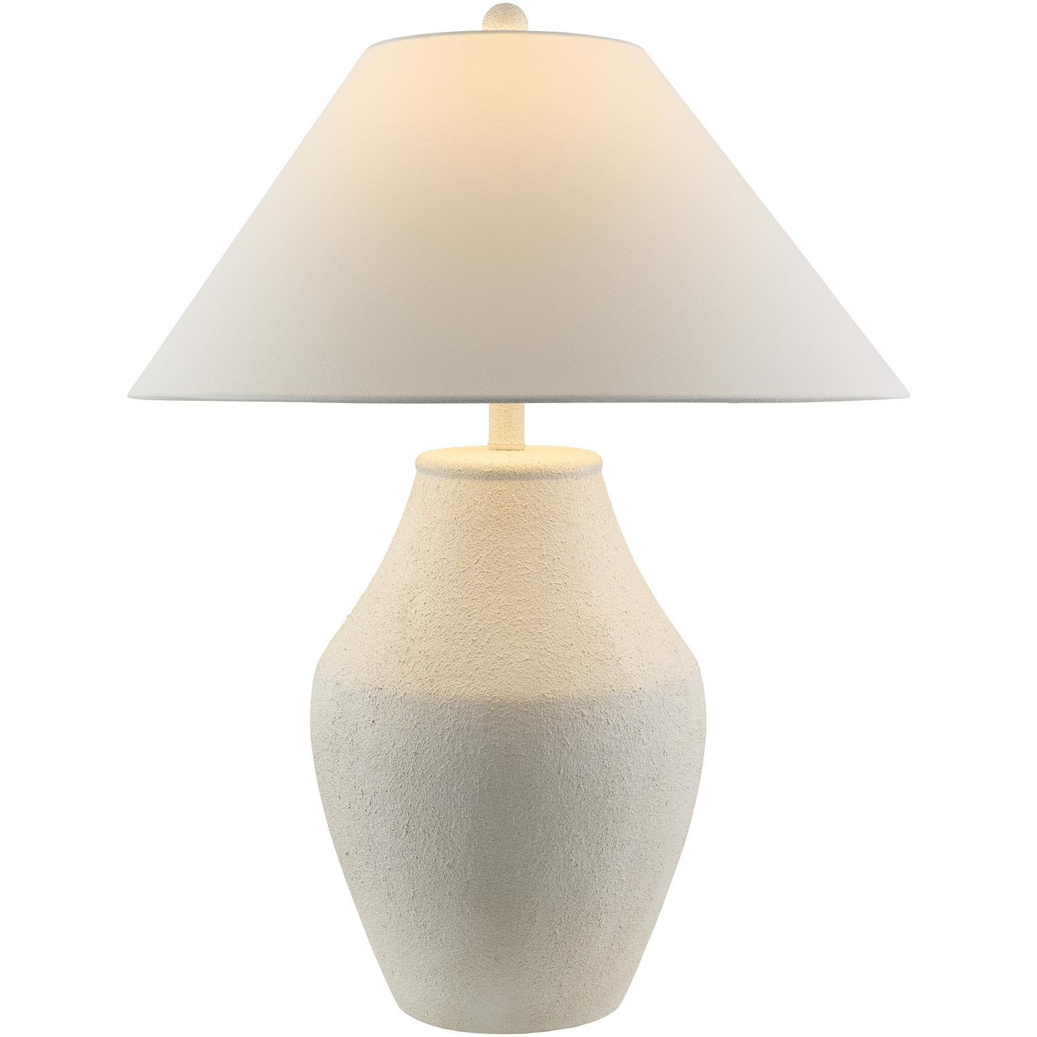 Batavia Ceramic Table Lamp, White, White