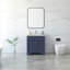 Ensemble de meuble-lavabo autoportant 30 po Aurilla en bleu marine avec plateau en quartz de Carrare blanc Aurilla-1488533895