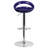 Contemporary Plastic Adjustable Height Barstool with Rounded Cutout Back and Chrome Base-969223437