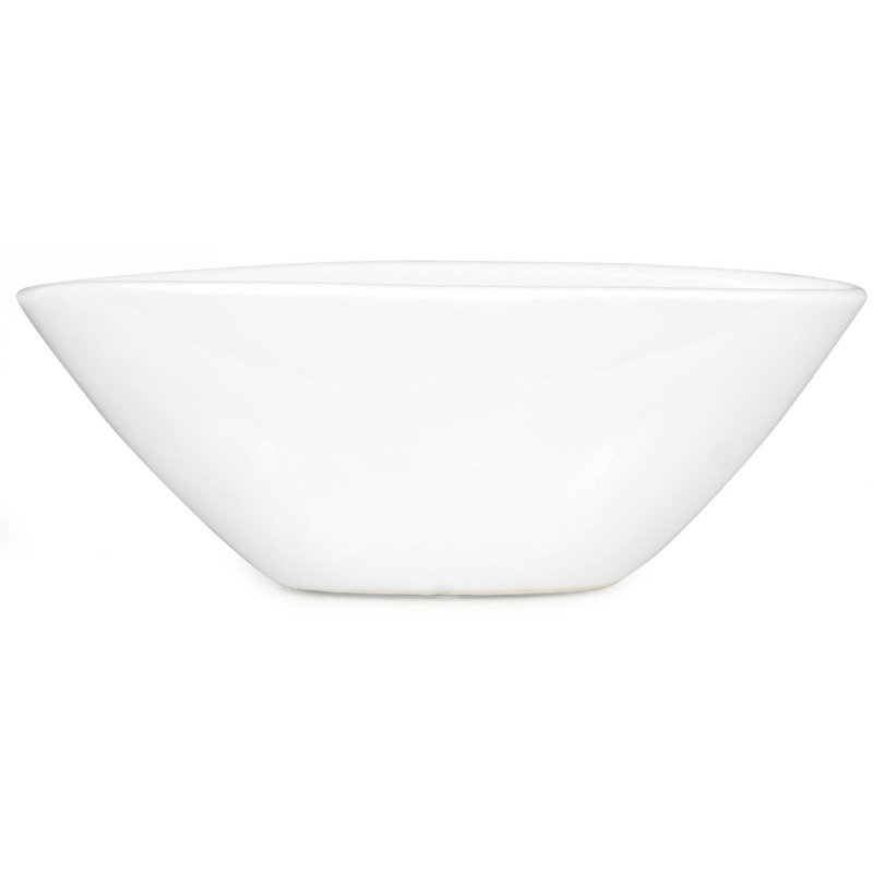 Bol émaillé blanc en forme de bateau, 13.8"