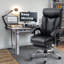 Fauteuil de bureau ergonomique avec repose-pieds, fonction de massage vibrant, revêtement en similicuir et pivotant à 360 °
