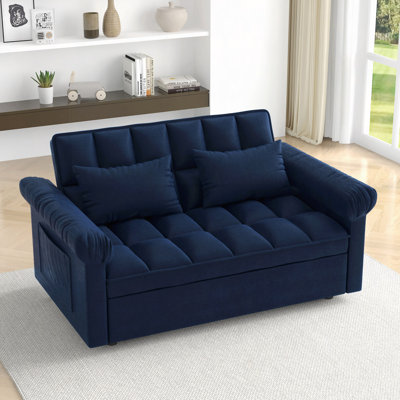 Loveseats Sofa Bed With Pull-Out Bed,Adjsutable Back