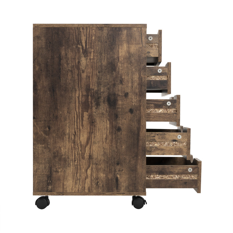 Jamariona Modern 5-Drawer Filing Cabinet for Home Office – Rolling File Storage Cabinet with Wheels, Under-Desk Drawer Organizer for Documents, Folders & Office Supplies
