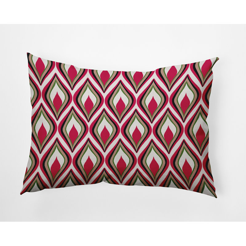 Housse et insert de coussin rectangulaire en polyester pour l'intérieur et l'extérieur par E by Design, Fuchsia