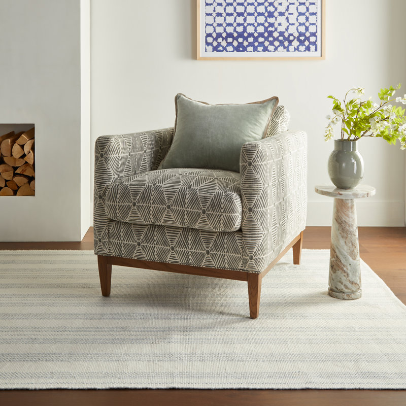 Nexel Striped Farmhouse Rug, Blue, Rectangle 2' x 3'
