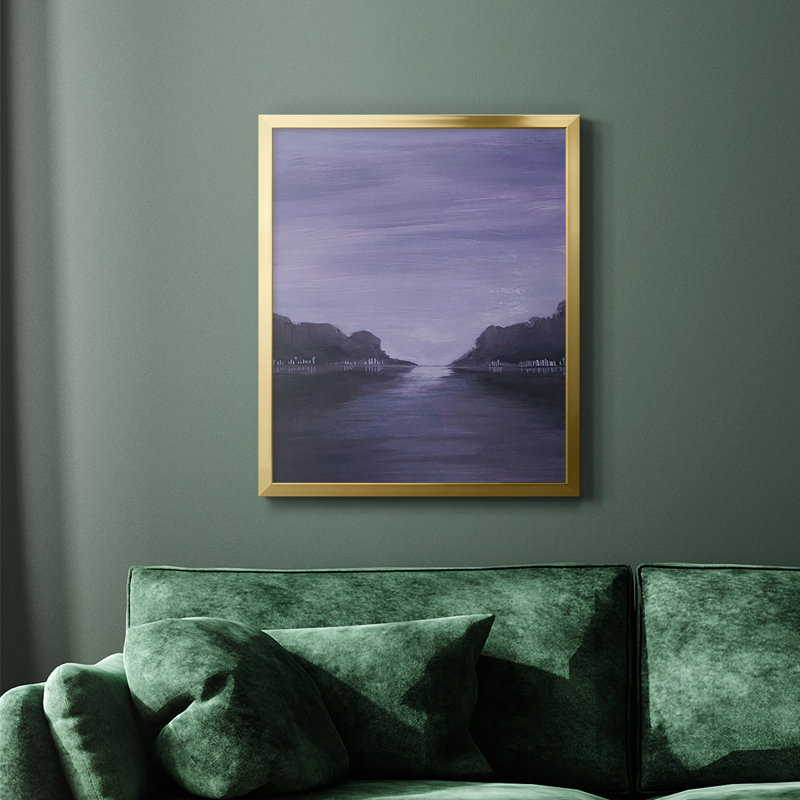 Améthyste clair de lune I, H 20 po x l 16 po x P 1 po, Cadre doré