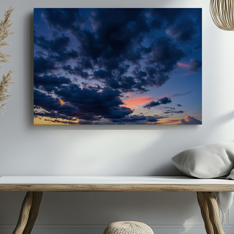 Reproduction d'art sur toile, "Dramatic Twilight Sky Explodes With Billowing Clouds In Deep Wall Art", H 20 po x l 30 po