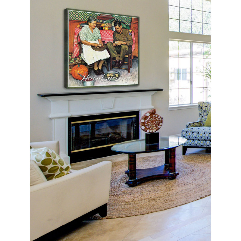 «Home For Thanksgiving» par Norman Rockwell, reproduction d'art sur toile tendue, H 18 po x l 18 po