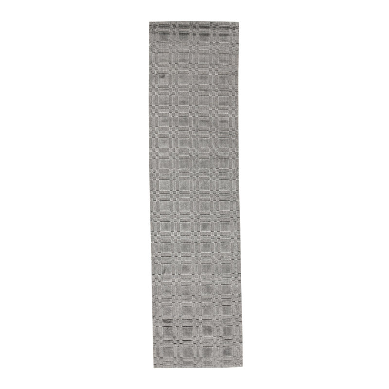 Cotton Geometric Area Rug in Gray