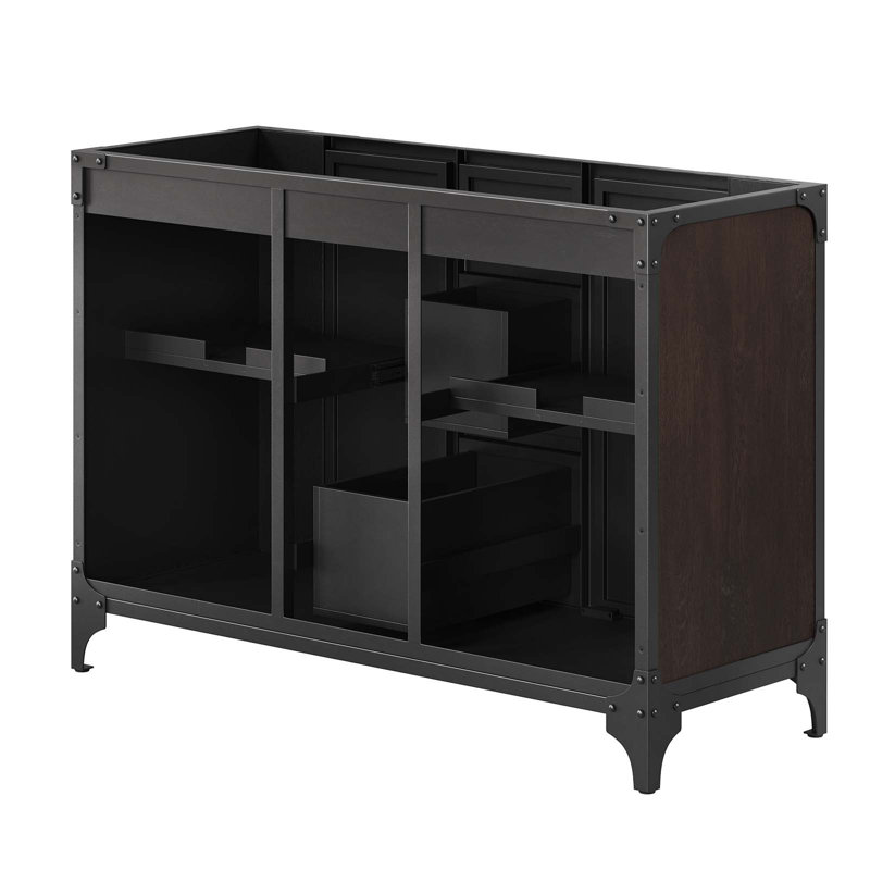 Steamforge 47" Black Walnut Double Bathroom Vanity Cabinet