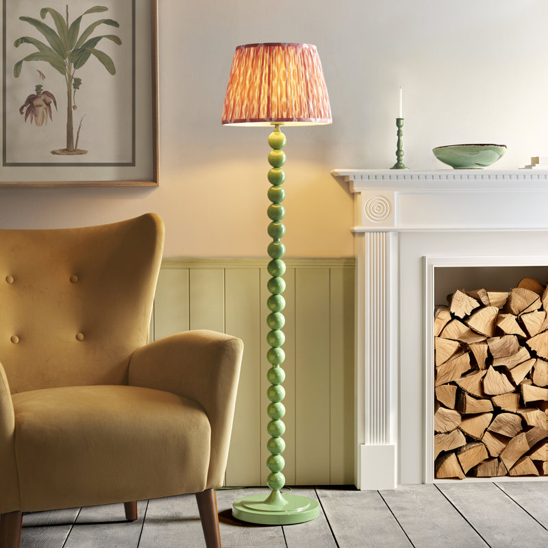 Higgledy 153.2cm Gloss Traditional Floor Lamp, Coral Pink