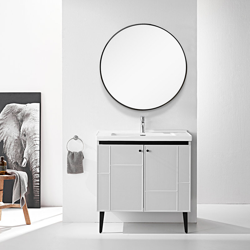 Mccollister Wall Mirror, Matt Black, 61cm H x 61cm W